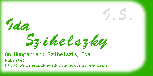 ida szihelszky business card